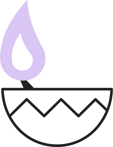 burning candle in a bowl PNG, SVG