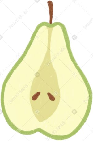 pear half PNG, SVG