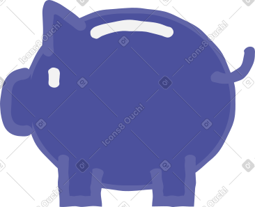 Blue piggy bank PNG, SVG