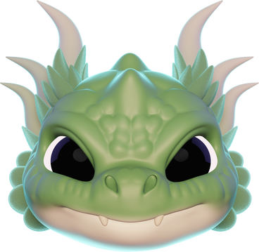 Icône 3d du dragon vert PNG, SVG