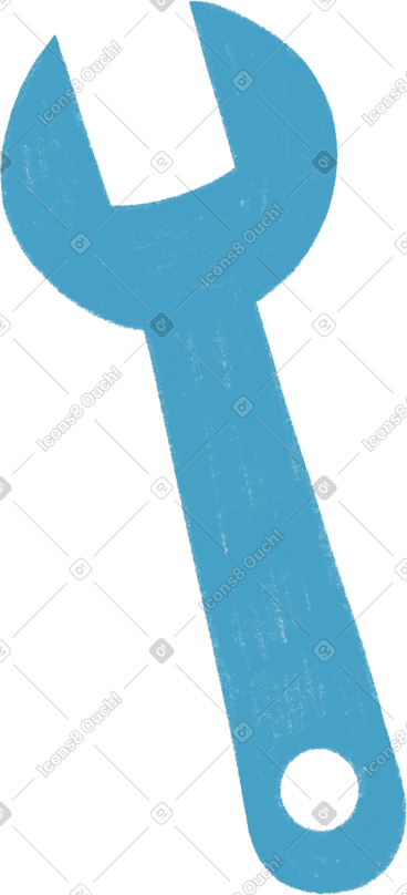 Blue wrench PNG, SVG