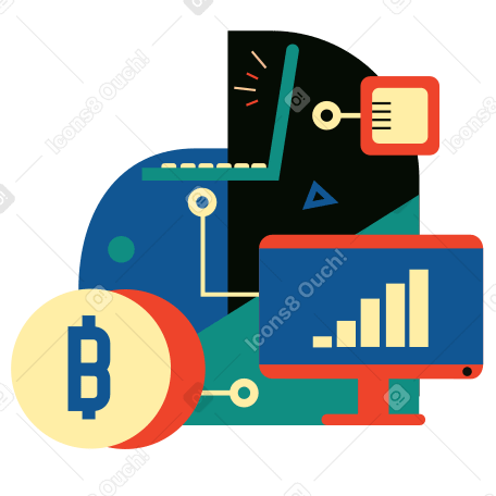 Mining bitcoins with computer technologies PNG, SVG