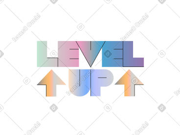 Lettering level up PNG, SVG