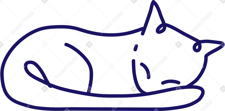 寝ている猫 PNG、SVG