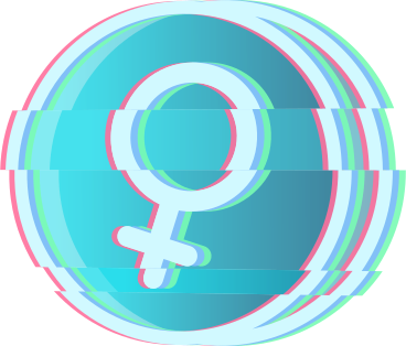 Female symbol glitch effect PNG, SVG