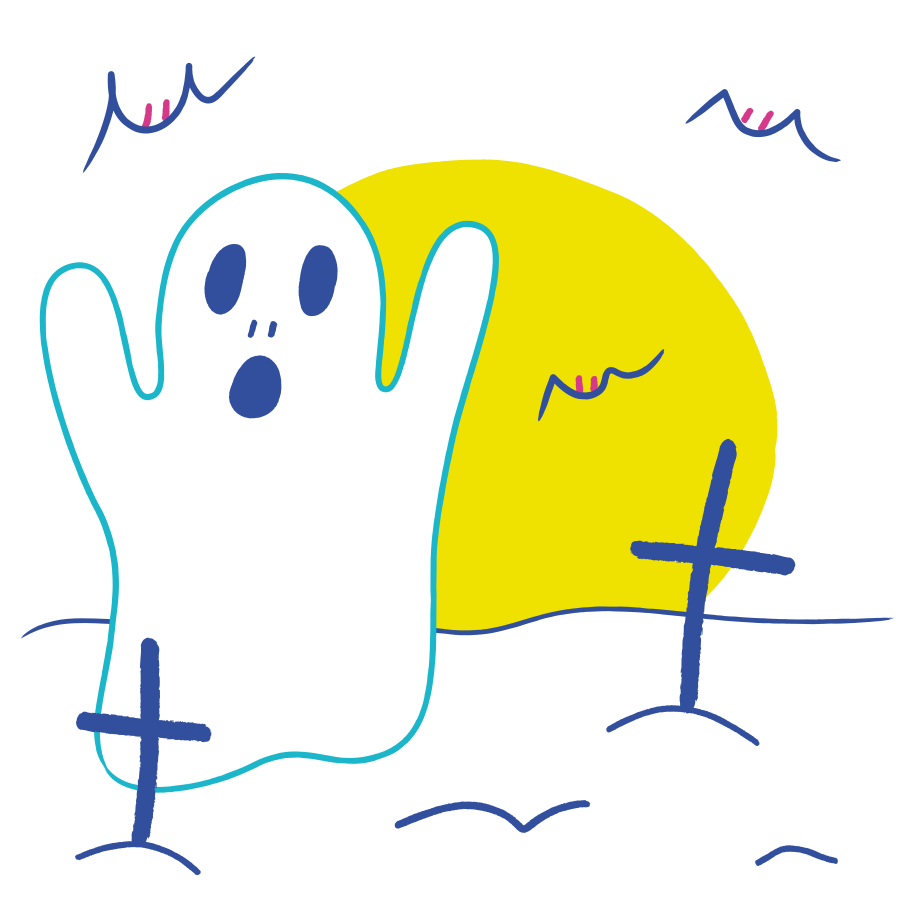 Halloween graveyard Illustration in PNG, SVG
