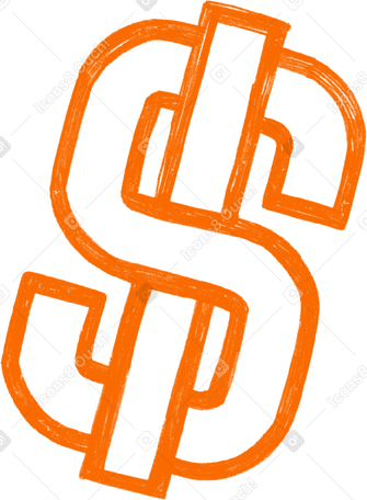 orange dollar sign PNG、SVG