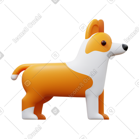 3D corgi PNG, SVG