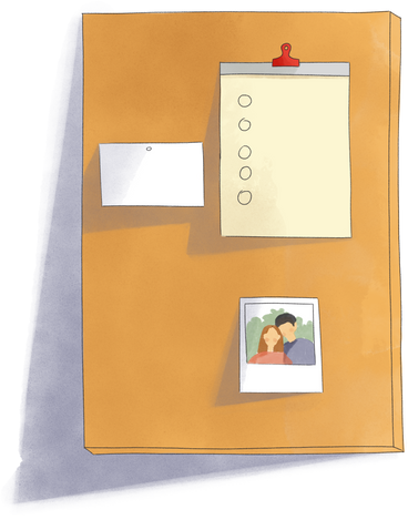 cork board with blank notes PNG, SVG