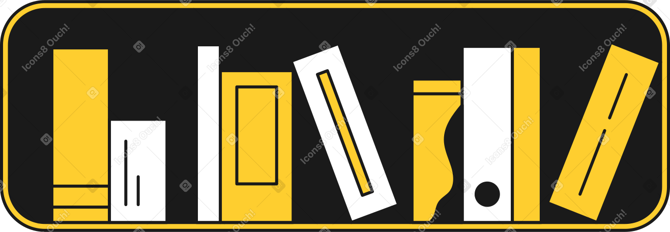 shelf with books PNG, SVG