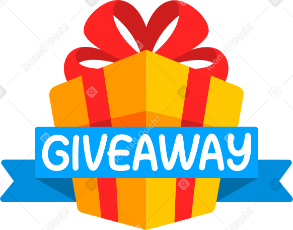 lettering giveaway with surprise box Illustration in PNG, SVG