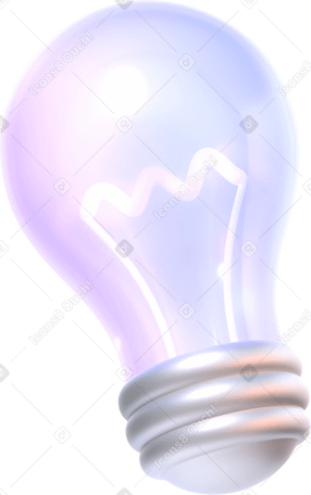 3D Bombilla de luz violeta PNG, SVG