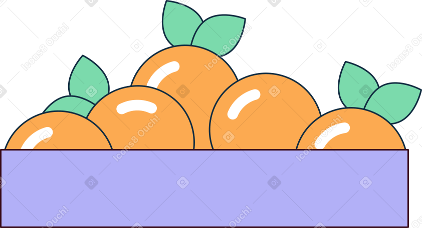 oranges in a box Illustration in PNG, SVG