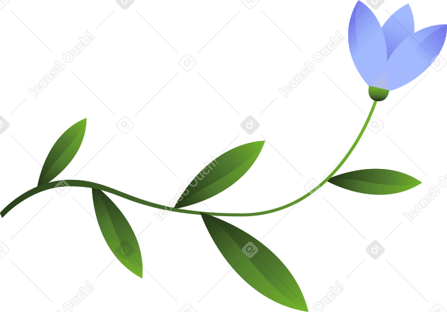 青いつぼみを持つ曲がった茎 PNG、SVG