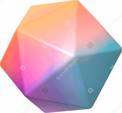 3D icosahedron PNG, SVG