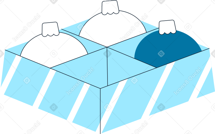 christmas ornaments in a box PNG, SVG