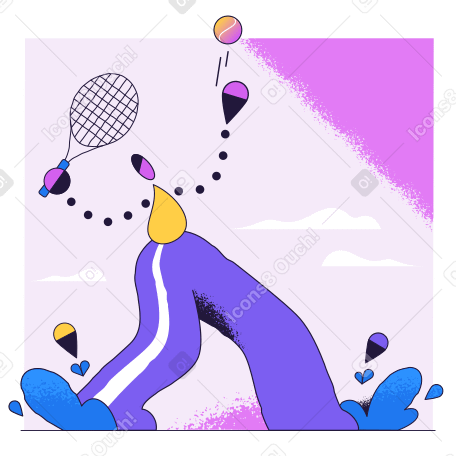 Man throwing the ball while playing tennis PNG, SVG