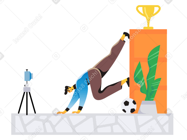 Sports blogger Illustration in PNG, SVG