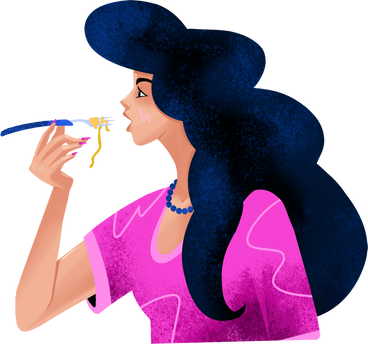 woman eating PNG, SVG
