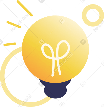 light bulb with light Illustration in PNG, SVG
