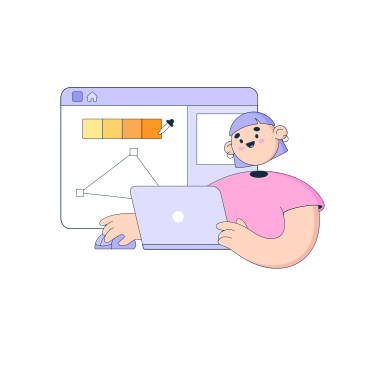 ノートパソコンに取り組んでいる女性デザイナー PNG、SVG