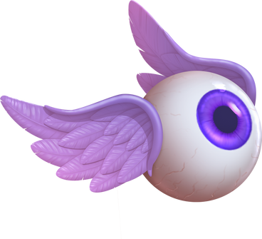eye with lilac wings PNG, SVG