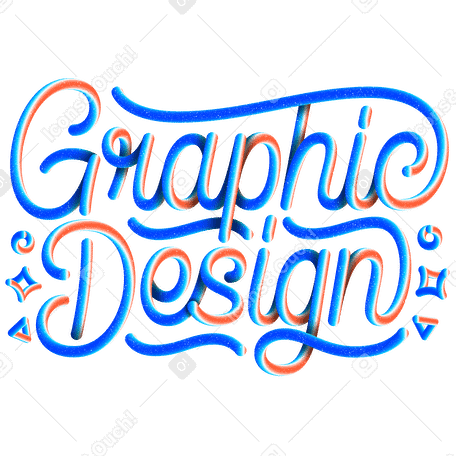 lettering graphic design with 3d gradient effect text PNG, SVG