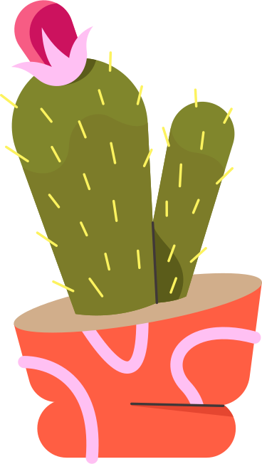cactus with a flower in a pot PNG, SVG
