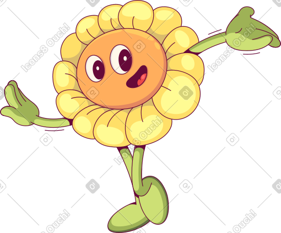 黄花张开双臂 PNG, SVG