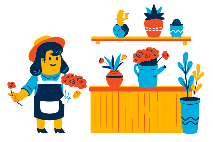 Flower shop Illustration in PNG, SVG