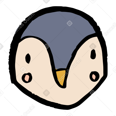 penguin's head PNG, SVG