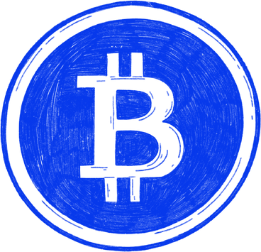 blue bitcoin PNG, SVG
