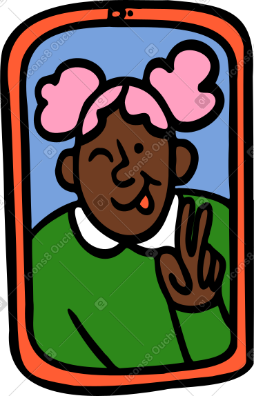 Phone with a photo of a girl PNG, SVG