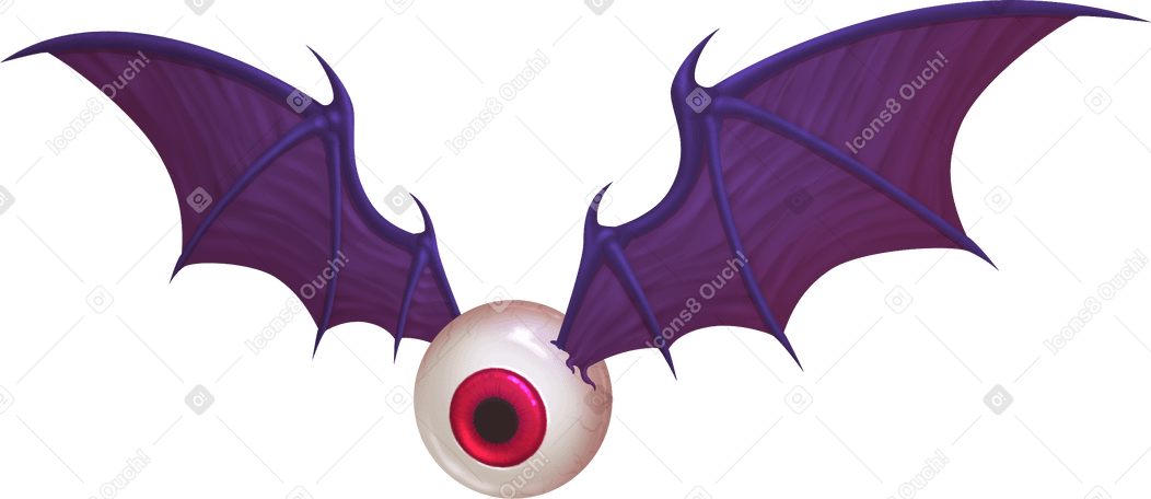 eyeball with bat wings PNG、SVG
