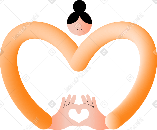 женщина делает руками форму сердца в PNG, SVG