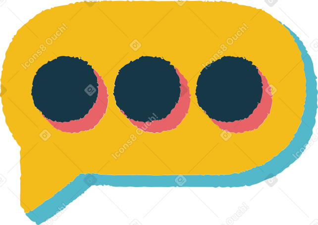 three dots in speech bubble Illustration in PNG, SVG