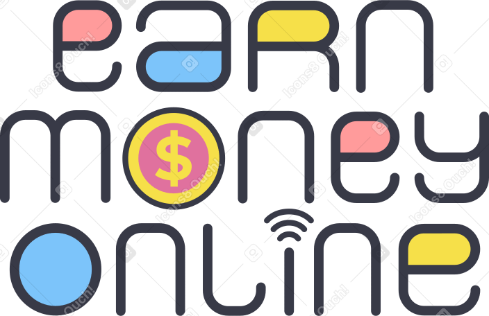 las letras ganan dinero en línea PNG, SVG
