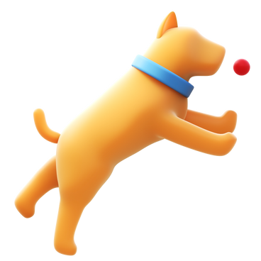 Dog catching a ball PNG, SVG