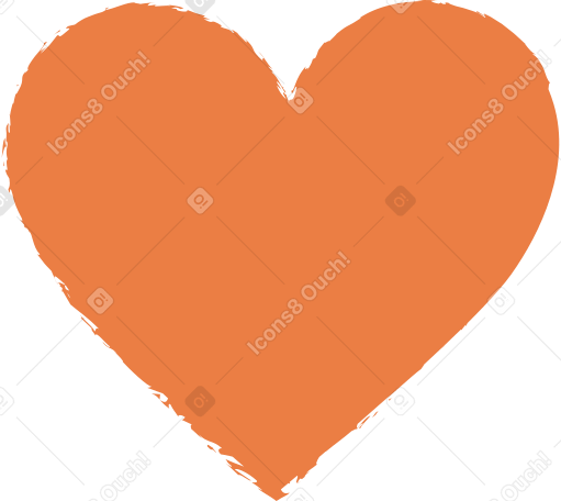 Orange Heart のpngとsvgでのイラスト