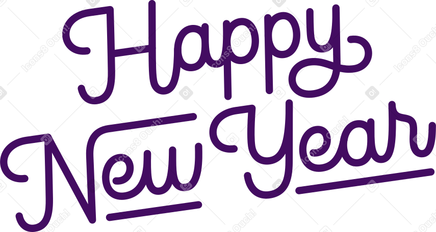 Letras de texto de feliz ano novo PNG, SVG