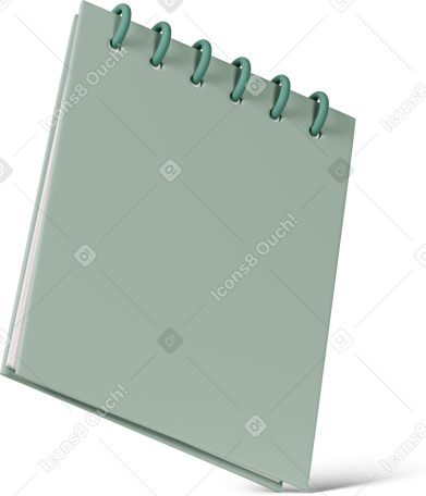 3D green notepad PNG, SVG