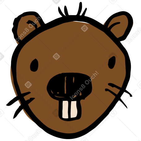 beaver's head Illustration in PNG, SVG