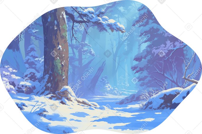 winter forest background PNG, SVG