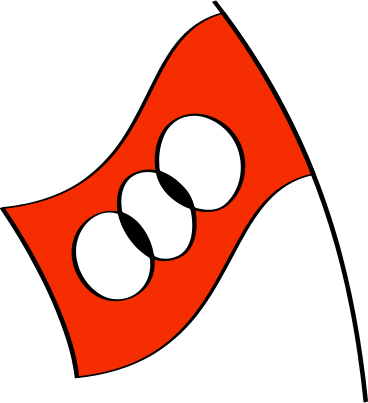 red flag with an emblem PNG, SVG