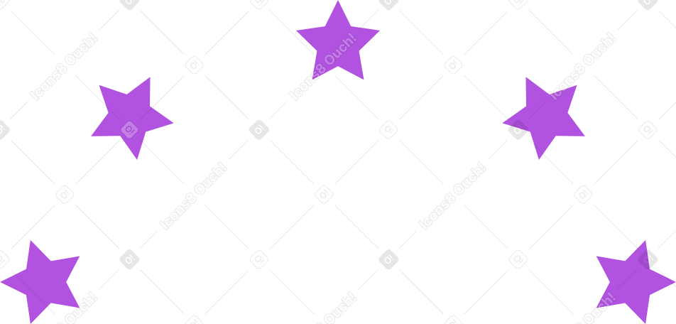 Cinque stelle in semicerchio PNG, SVG