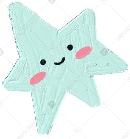 blue smiling star PNG, SVG