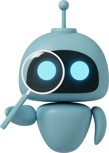 chatgpt robot holding loupe PNG, SVG