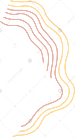 Желтые и бежевые изогнутые линии в PNG, SVG
