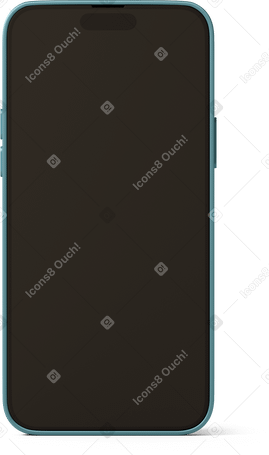 3D close up of black phone screen PNG, SVG