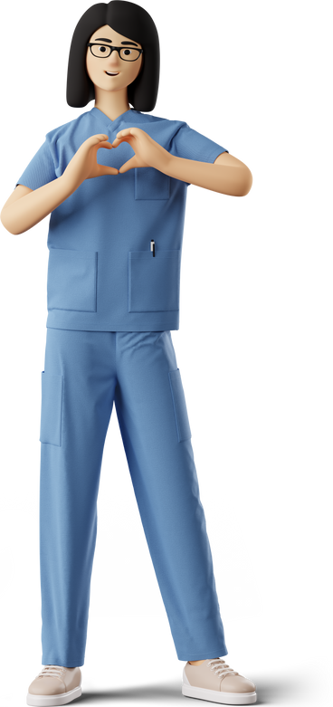 doctor making heart hand PNG, SVG